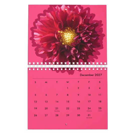 Floral Colorful 2026 カレンダー (12月 2027)