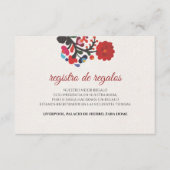 Floral Colorful Botanical Flowers Spanish Wedding エンクロージャーカード (正面)