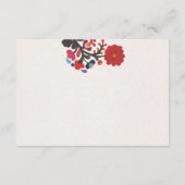 Floral Colorful Botanical Flowers Spanish Wedding エンクロージャーカード (裏面)