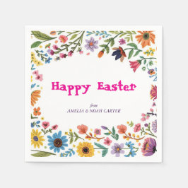 Floral Colorful Easter BRUNCH & HUNT スタンダードカクテルナプキン