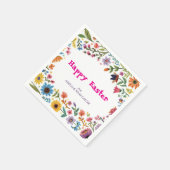 Floral Colorful Easter BRUNCH & HUNT スタンダードカクテルナプキン (角)