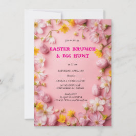 Floral Colorful Easter BRUNCH & HUNT 招待状