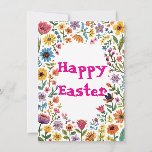 Floral Colorful Easter BRUNCH & HUNT 招待状 (裏面)