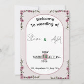 Floral Colorful Elegant Wedding Invitation 招待状 (正面)
