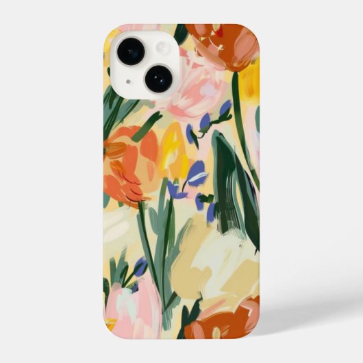 floral colorful glossy phone case iPhoneケース (裏面)