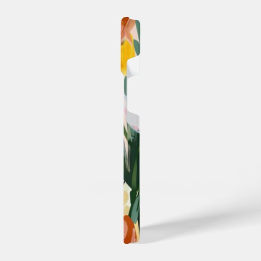 floral colorful glossy phone case iPhoneケース (左側面)