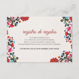 Floral Colorful Spanish Wedding エンクロージャーカード
