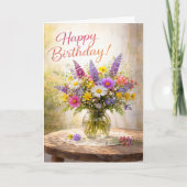 Floral Colorful Wildflowers Birthday カード (正面)