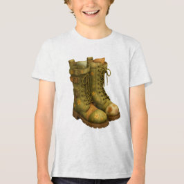 Floral Combat Boots –  Cottagecore Vintage style トライブレンドＴシャツ