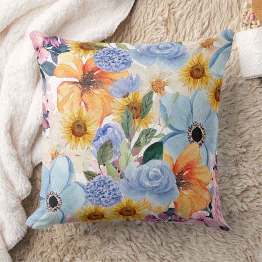 Floral Comfort Pillow クッション (ブランケット)