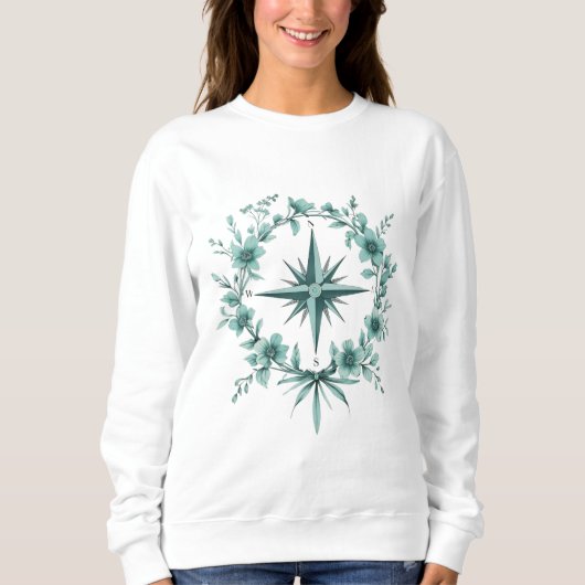 Floral Compass – Women’s Sweatshirt スウェットシャツ (正面)