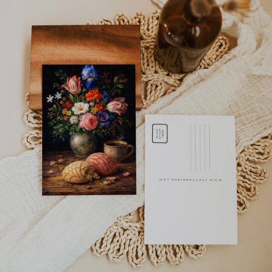 Floral Concha Still Life Art Postcard ポストカード