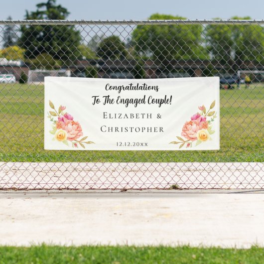 Floral Congratulations Engagement Party 横断幕 (インサイチュ)