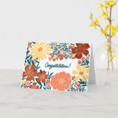 Floral Congratulations, inside blank card カード (黄色い花)