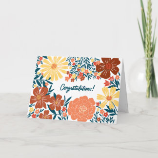 Floral Congratulations, inside blank card カード