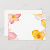 Floral Corner Frame Pink and Yellow Flowers PNG 招待状 (正面/裏面)