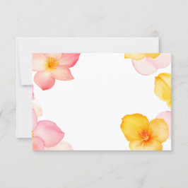 Floral Corner Frame Pink and Yellow Flowers PNG 招待状