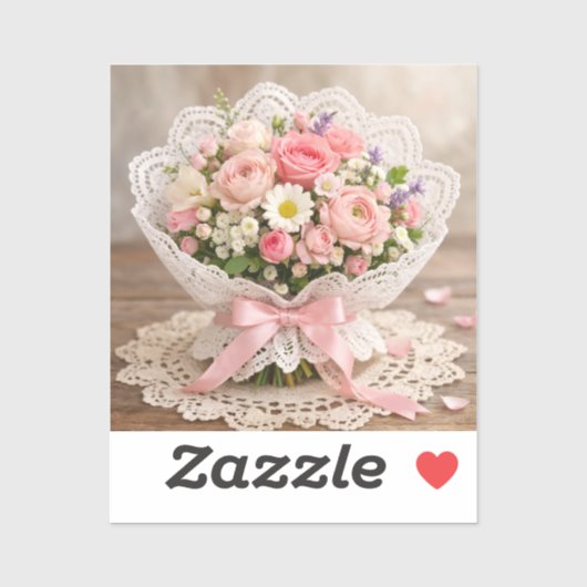 Floral Corner Wedding Napkin シール (シート)