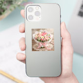 Floral Corner Wedding Napkin シール (スマートフォン)