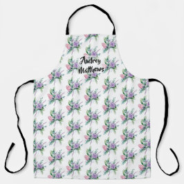 Floral Corsage pattern Personalize with Name エプロン