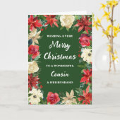 Floral Cousin & her Husband Merry Christmas カード (黄色い花)
