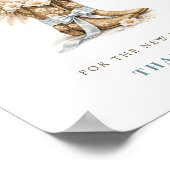 Floral Cowboy Boots & Bows Boy Baby Shower Advice ポスター (角)