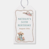 Floral Cowgirl Boots and Hat Birthday ギフトタグ (正面)