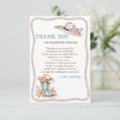 Floral Cowgirl Boots and Hat Birthday サンキューカード (スタンド正面)