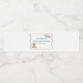 Floral Cowgirl Boots and Hat Birthday ペットボトルラベル (シングルラベル)