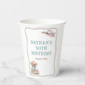 Floral Cowgirl Boots and Hat Birthday 紙コップ (正面)