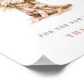 Floral Cowgirl Boots & Bows Baby Shower Advice ポスター (角)