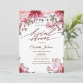 Floral Cowgirl Boots Hat Lights Bridal Shower  招待状 (スタンド正面)