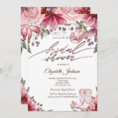 Floral Cowgirl Boots Hat Lights Bridal Shower  招待状 (正面/裏面)