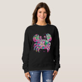 Floral Crab Artistic Coastal Design スウェットシャツ (正面フル)