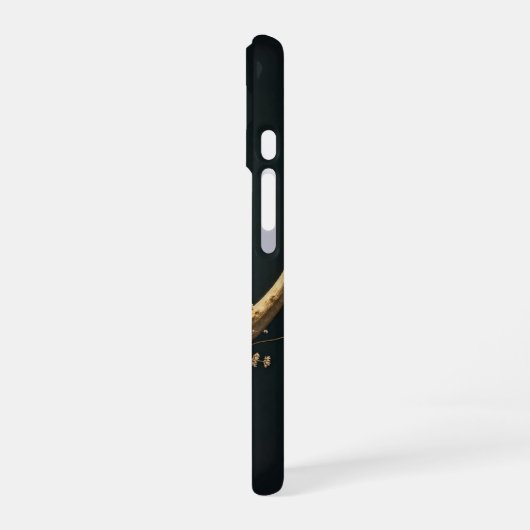 Floral Crescent Moon Celestial Case iPhone 16ケース (左側面)