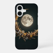 Floral Crescent Moon Celestial Case iPhone 16ケース (裏面)