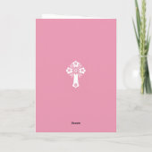 Floral Cross Card Christening Rose Pink カード (裏面)