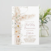 floral cross First Holy Communion 招待状 (スタンド正面)