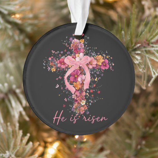 Floral Cross  'He Is Risen' オーナメント (ツリー)