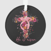 Floral Cross  'He Is Risen' オーナメント (裏面)