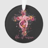 Floral Cross  'He Is Risen' オーナメント (正面)