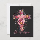 Floral Cross  'He Is Risen' カード (正面)