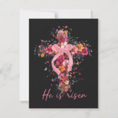 Floral Cross  'He Is Risen' カード (裏面)