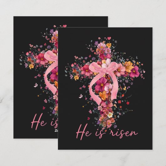 Floral Cross  'He Is Risen' シーズンカード (正面/裏面)