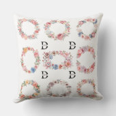 Floral Crown Baby Animals & Wreaths Double-Sided T クッション (裏面)