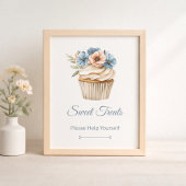Floral Cupcake Bridal Shower Dessert Table Sign