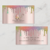 Floral Cupcake Rolling Pin Rainbow Drips Bakery  名刺 (正面/裏面)