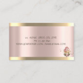 Floral Cupcakes Gold Stripe Rose Gold Bakery 名刺 (裏面)