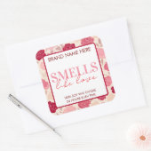 Floral Custom Valentine's Day Candle Label スクエアシール (封筒)