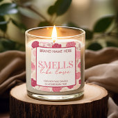 Floral Custom Valentine's Day Candle Label スクエアシール